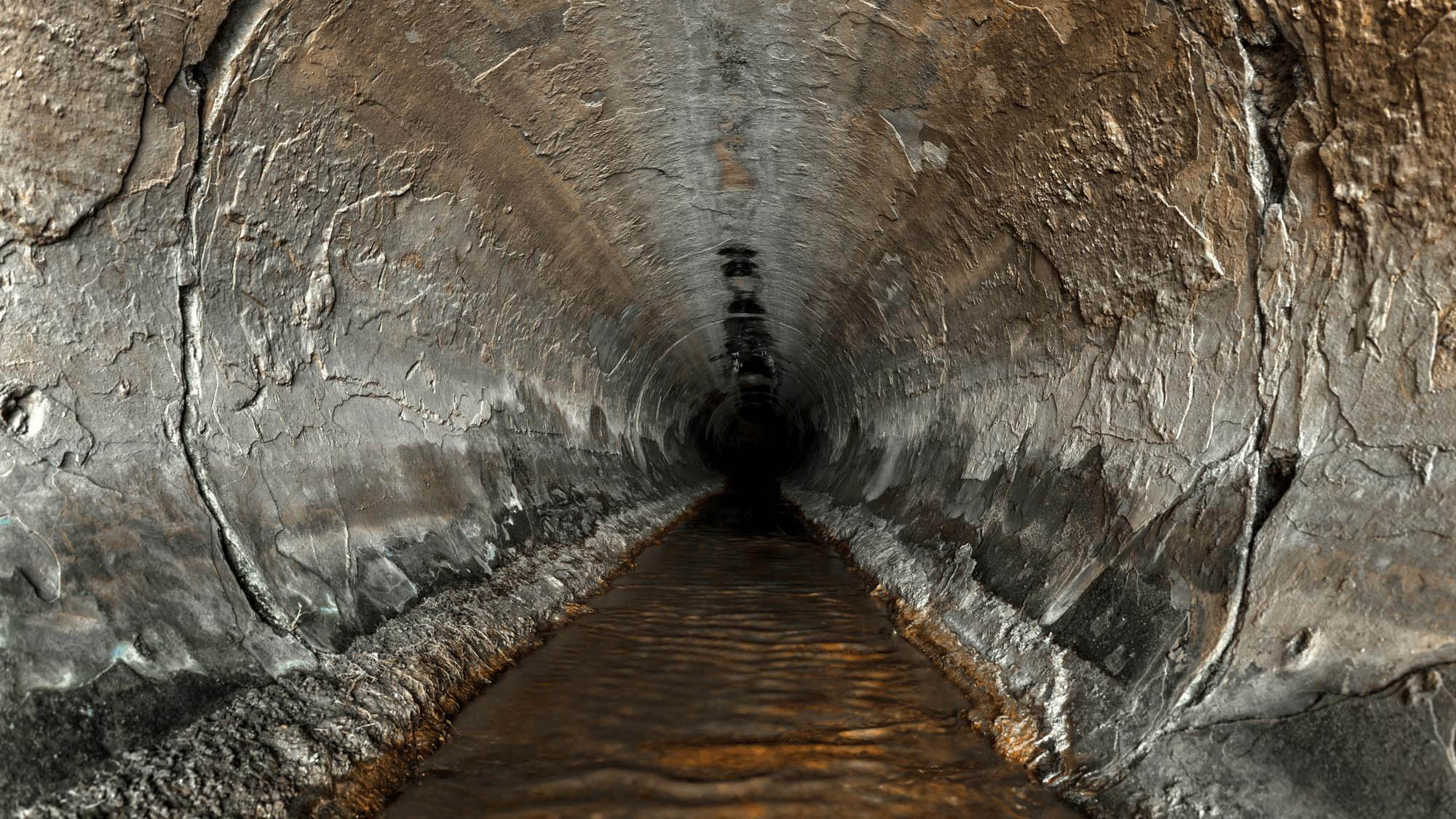 Chemische aantasting ban beton in een betonbuis